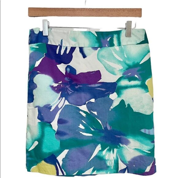 Loft Floral Print Mini Skirt, Size 4 - Picture 1 of 3